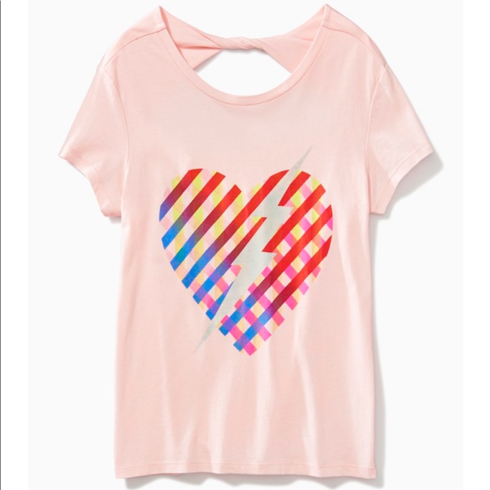 Heart Twist Back Shirt, NWT